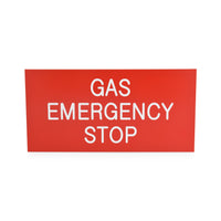 Gas Emergency Stop Label 250mm x 125mm